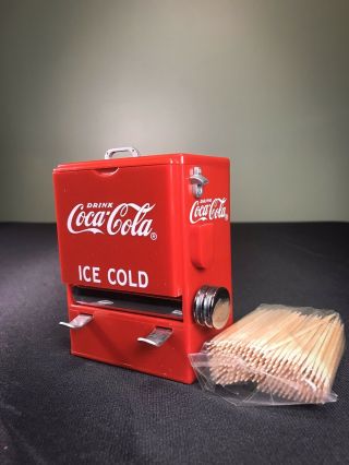 Vintage 1995 Coca - Cola Drink Ice Cold Toothpick Dispenser