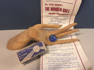 Vintage Fortune Telling Dice,  Number Ball,  & Instructions,  Blue Glass