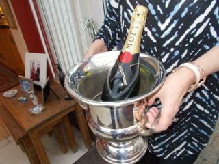 Large Vintage Silver Plated Ice Champagne Bucket In Lovely