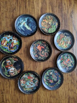 Set Of 9 Russian Collectible Plates Tianex Bradex 1989