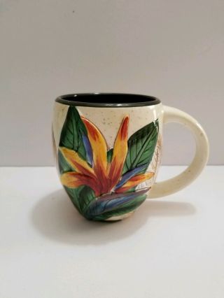 Island Plantations Richly Hand Painted Bird Of Paradise Coffee / Tea Mug