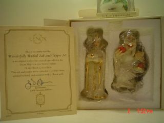 Nib Set Of Lenox Snow White Wickedly Wonderful Queen & Witch Salt & Pepper Set