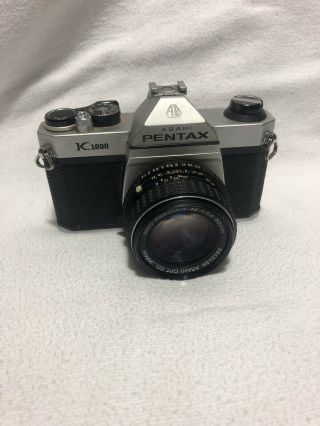 Pentax K1000 35mm Slr Vintage Film Camera Asahi Smc 55mm F1.  8 Lens