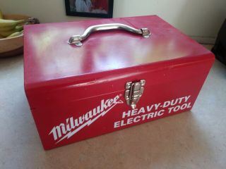 Milwaukee Screw - Shooter 6750 - 1,  Vintage Metal Heavy Duty Electric Tool Box,  Bits