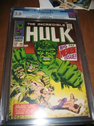 Incredible Hulk 102 Cgc 3.  0 1968 Marvel Origin Of Hulk Retold