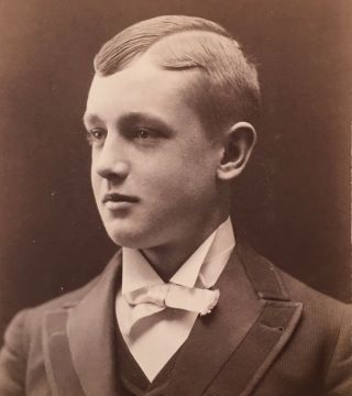 1890’s Handsome Young Man Lad School Boy Cabinet Card Photo Hudson Michigan