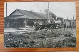 Live Oak Perry & Gulf Railroad Land Dept Promo DEPOT & FARMING Postcard Florida 2