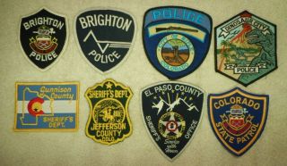 8 Different Colorado Police & Sheriff Patches