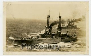 Pre Ww2 1930s Vintage Photograph Us Navy Ship Uss Nevada At Sea Photo
