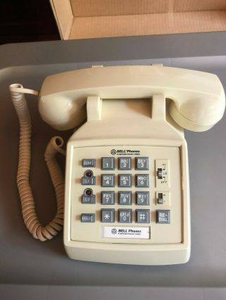 Vintage Tan Two - Line Bell Touchtone Desk Phone From Northwestern Bell