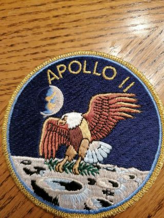 Nasa Apollo Ii Space Mission Patch Embroidered Eagle Moon Vintage