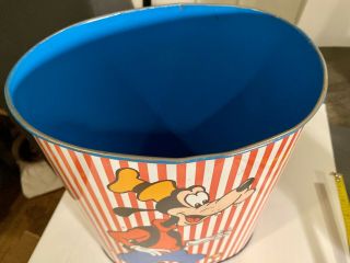 VINTAGE Walt DISNEY CHARACTER TRASH CAN CHEINCO Donald Duck Mickey Mouse Goofy 3