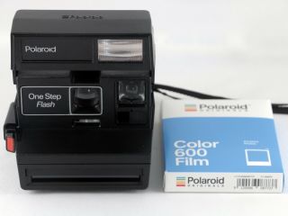 Vintage Polaroid One Step Flash Instant Camera & Color 600 Film