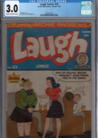 Laugh Comic 23 Cgc 3.  0 (gd/vg) Archie And His Gang Published June 1947