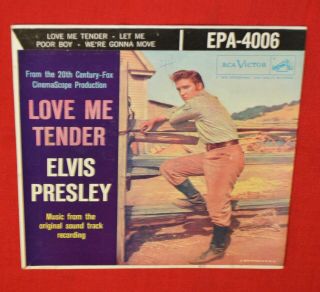 Elvis Presley Love Me Tender Ep Rca Epa - 4006 Vg,  Vinyl & Cover