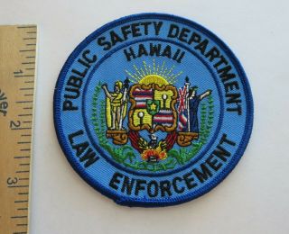 Hawaii Public Safety Law Enforcement Patch (on Blue) Vintage