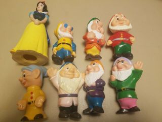 Disney Snow White And The Seven (7) Dwarfs Rubber/ Plastic 5 Inch Figurines
