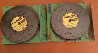 Ten (10) Ad 30 Thorens Music Box Discs,  2 Boxes Of Movie Songs Love Songs