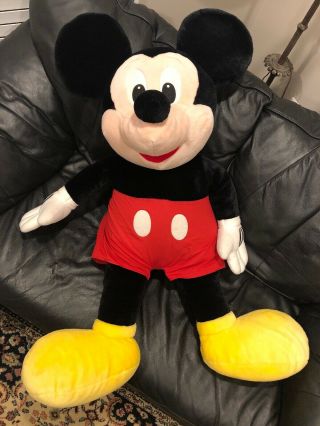 Giant Disney Mickey Mouse Plush 40 " Kids Huge Large Stuffed Toy Euc Gift Idea
