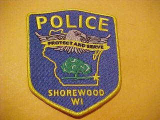 Shorewood Wisconsin Police Patch Blue Shoulder Size Note Big Eagle Head