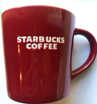 Starbucks Mug Red And White Embossed Logo Bone China Coffee 2010 Cond