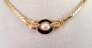 Vintage Christian Dior Choker Necklace Gold Tone 2