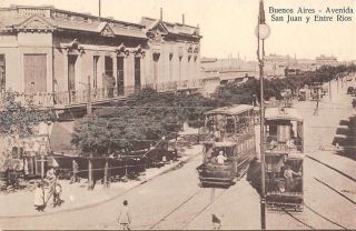 Buenos Aires,  Argentina,  Avenida San Juan,  Double Decker Trolleys C 1904 - 14