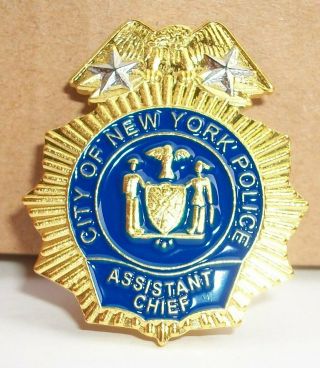Nypd Police Assistant Chief Mini Badge Shield Nyc Lapel Pin Not Coin