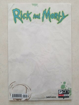 Rick And Morty 1 (october 2015,  Oni Press Blank Variant)