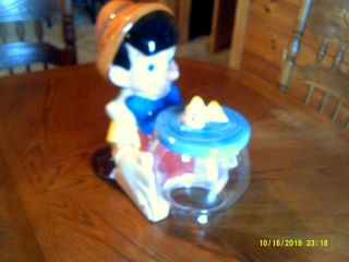 Disney Cookie Jar Pinocchio With Fish Bowl By Treasure Craft