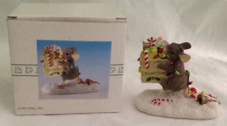 Charming Tails All The Trimmings Fitz And Floyd 1997 Christmas Figurine Enesco