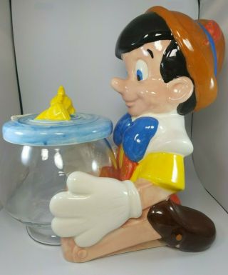 PINOCCHIO DISNEY COOKIE JAR WITH FISH BOWL BY TREASURE CRAFT MADE IN MEXICO 2
