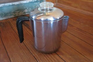 Vintage Revere Ware Pre - 1968 Percolator Copper Clad Coffee Pot 4 - 6 Cup Camping