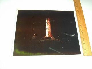 12 - 8 - 68 Nasa Apollo 8 Saturn V Rocket Lighting Check A Kodak Color Photo 8048