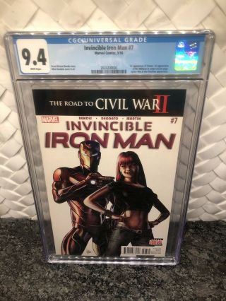 Invincible Iron Man 7 Cgc 9.  4 1st Appearance Of Riri Williams Mike Deodato