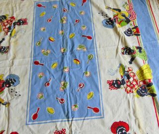 Vintage Aunt Jemima Tablecloth w/ tea towel black americana 2