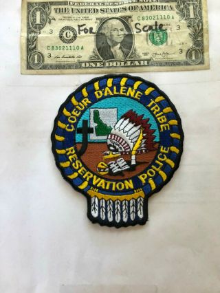 Coeur Dalene Tribe Police Patch (indian Reservation Idaho) Un - Sewn Great Shape