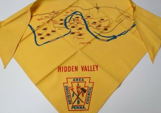 D22 Bsa Neckerchief,  Camp Hidden Valley Map 2,  Keystone Area Cncl Pennsylvania