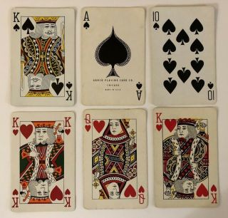 6 Vintage Playing Cards Horses & Polo Players 1 Arrco Ace of Spades 2
