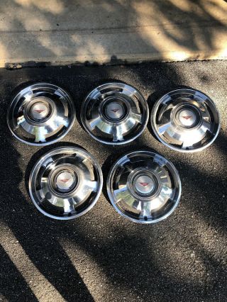 Vintage (5) Chevrolet Corvair Monza Hub Caps Wheel Covers Gm 13 " 3861087 Chevy