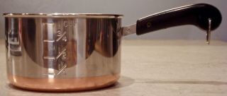 1801 Revere Ware Butter 1 Cup Measure Stainless Steel Copper Clad Pan Pot Usa