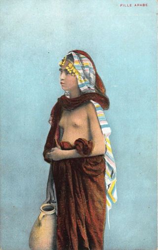 Egypt Cairo Fille Arabe Arab Girl Semi Nude Lichtenstern & Harari 185 Postcard