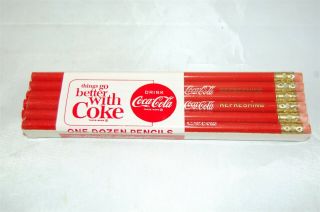 Coca Cola Coke One Dozen 12 Red Pencils Refreshing