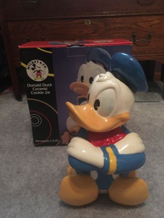 Disney Donald Duck 14 1/2 " Tall Treasure Craft Ceramic Cookie Jar W/box—cool