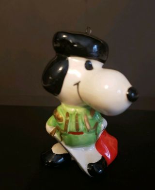 Vintage Peanuts Spanish Matador Snoopy Porcelain Ornament Figurine