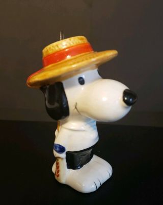 Vintage Peanuts Italian Gondolier Snoopy Porcelain Ornament Figurine