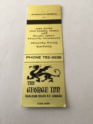 Vintage Matchbook Cover Matchcover The George Inn Qualicum Beach Bc Canada