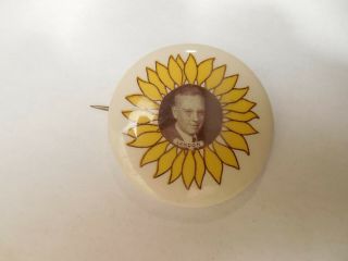 Alf Landon Pin Back 1936 Presidential Campaign Sunflower Political Scarce Button