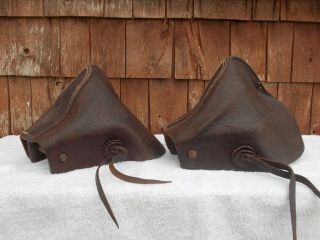 Vintage Old Western Leather Tapadero Stirrups Americana Cowboy Horse Saddle