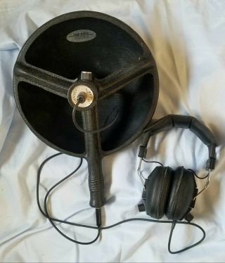 Vintage Bionic Ear Booster Amplified Parabolic Dish Microphone